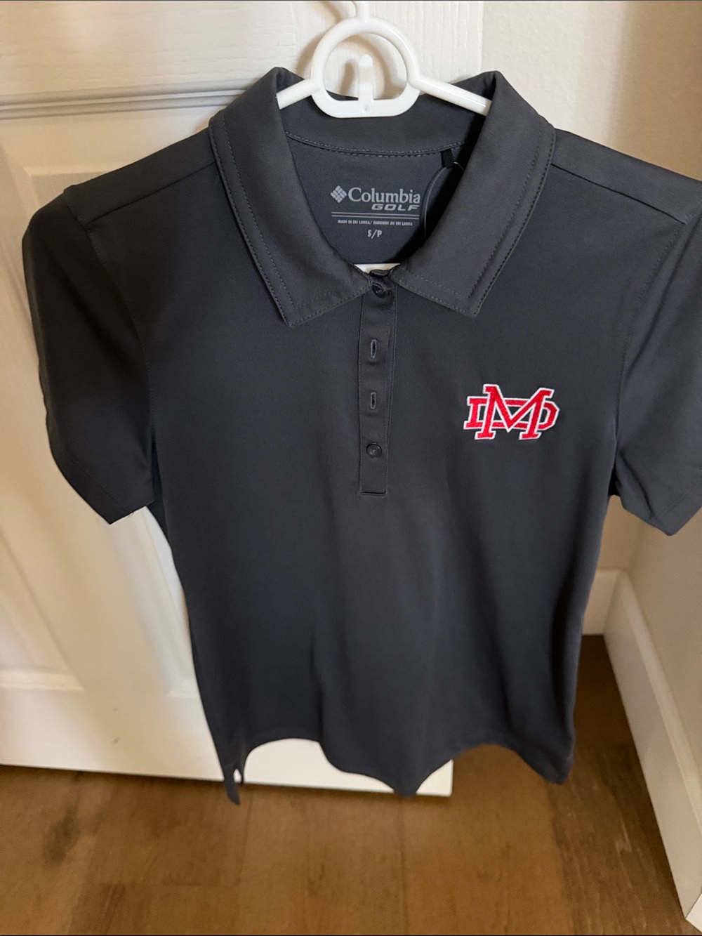 Mater Dei high school Columbia Grey Polo with Red Embroidered Logo